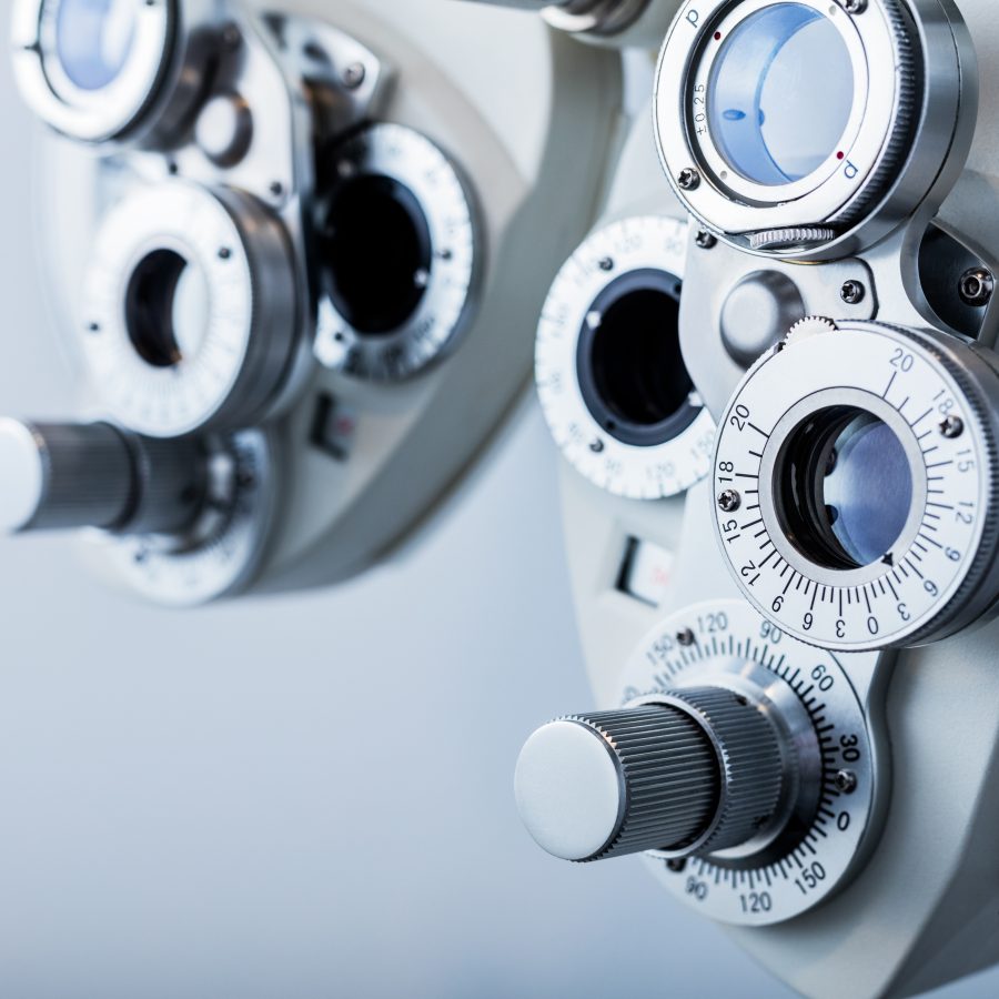 Optical equipment for testing vision. Professional medical machine. Ophthalmology.